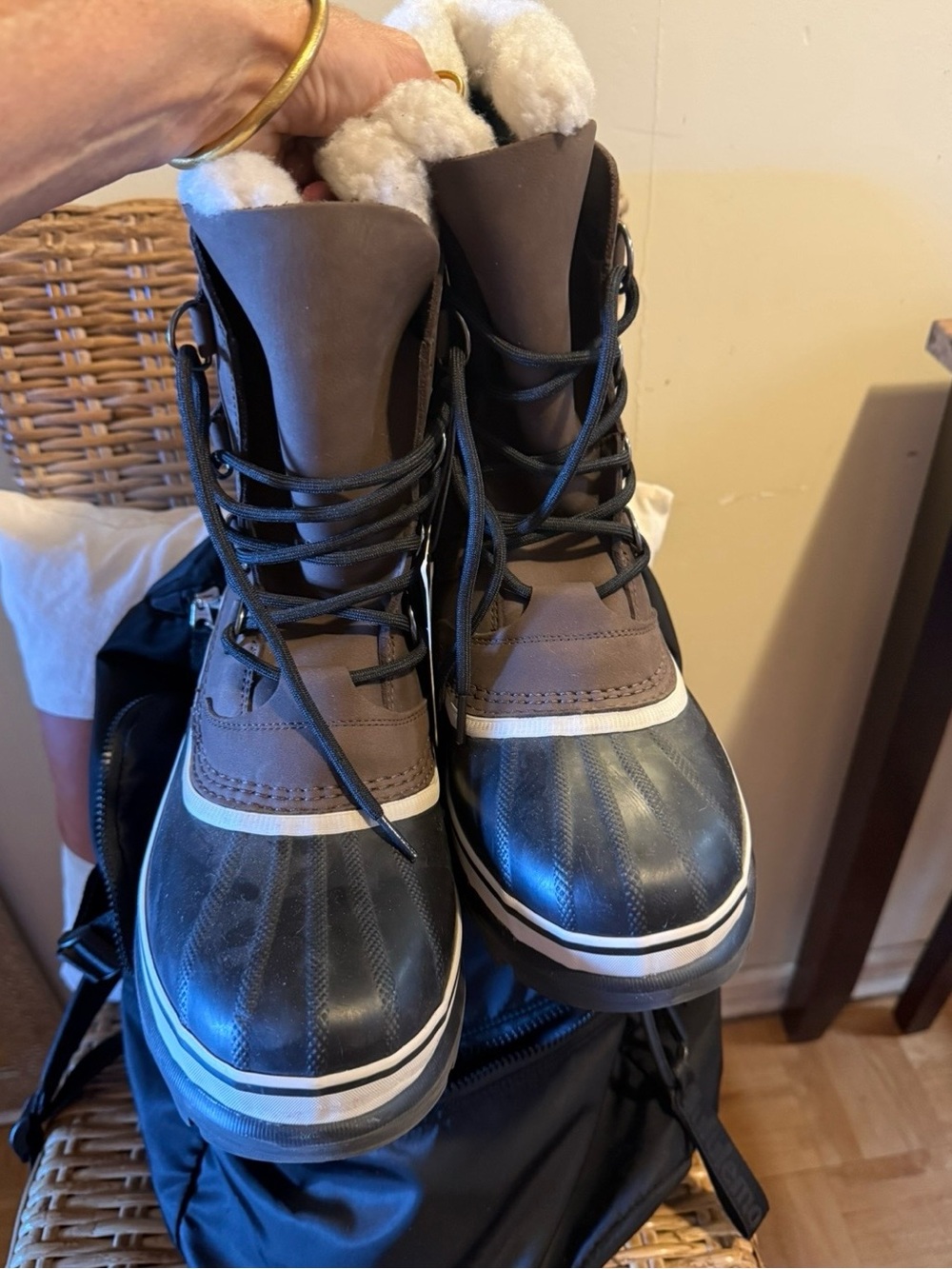 Sorel Brown and Black Waterproof Lace-Up Winter Boots